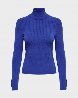 ONLY WOMEN'S KNITTED BLOUSE WITH TURTLENECK - 15306928 - BLUE