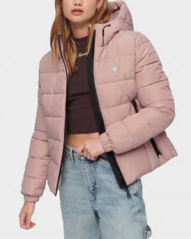SUPERDRY WOMEN'S PUFFER JACKET WITH HIGH NECK AND HOOD - W5011630Α - PINK