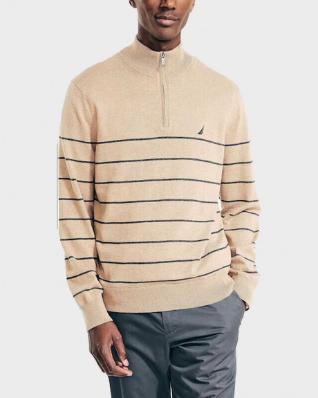 NAUTICA MEN'S KNITTED SWEATER WITH ZIPPER ON THE NECKLINE - S37101