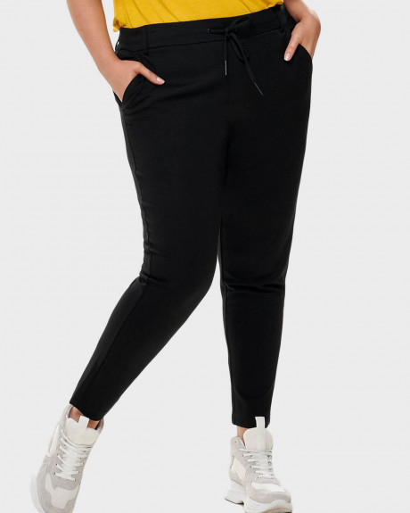 ONLY CURVY SOLID COLORED WOMEN'S TROUSERS - 15174938
