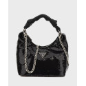 GUESS VELINA WOMEN'S MINI BAG WITH SEQUINS - ΗWΧG876502  - BLACK