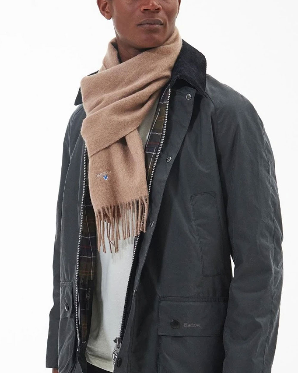 Barbour Men's Reversible Scarf Marsden Grey