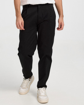 CALVIN KLEIN MEN'S TAPERED FIT TROUSERS WITH PLEATING - Κ10K111490 - BLACK