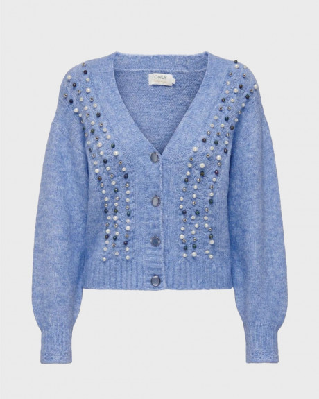 ONLY WOMEN'S CARDIGAN WITH DECORATIVE PEARLS - 15304162