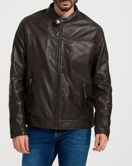 X SOMA ΑΝΔΡΙΚΟ ΔΕΡΜΑΤΙΝΟ BIKER ΤΖΑΚΕΤ - Μ-ΜP020