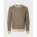 SELECTED HOMME MEN'S KNIT PULLOVER - 16086699 - BROWN