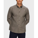 SELECTED MEN'S CHECK SHIRT - 16091988 - BROWN