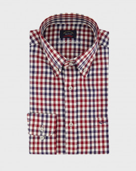 PAUL & SHARK MEN'S CHECK SHIRT - 13313008 - BURGUNDY