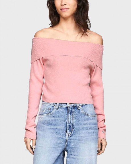 TOMMY JEANS WOMEN'S OFF-SHOULDER SWEATER - DW0DW17501