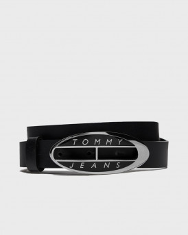 TOMMY JEANS WOMEN'S LEATHER BELT - AW0ΑW15840 - BLACK