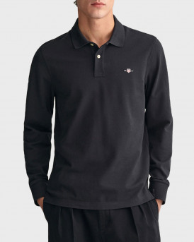 GANT ΑΝΔΡΙΚΗ POLO ΜΠΛΟΥΖΑ ΜΑΚΡΥΜΑΝΙΚΗ - 2230 - ΜΑΥΡΟ
