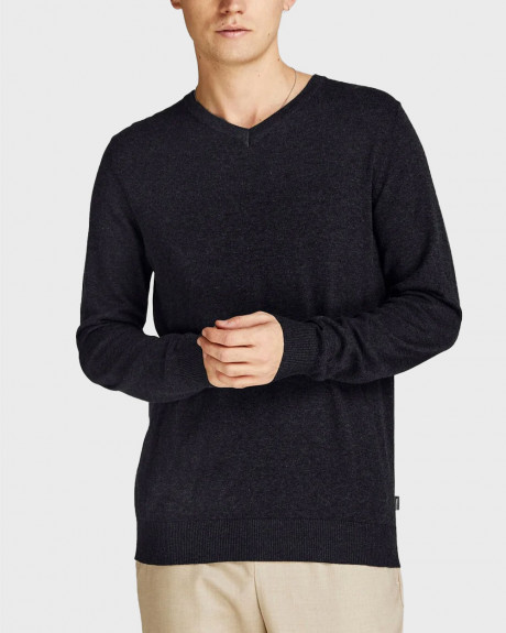 JACK&JONES MEN'S V-NECK PULLOVER - 12208365