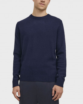 JACK&JONES MEN'S PULLOVER 100% WOOL - 12216799 - BLUE