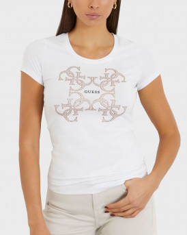 GUESS WOMEN'S T-SHIRT - APW4RI35J1314             - WHITE