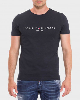 TOMMY HILFIGER ΑΝΔΡΙΚΟ T-SHIRT 100% ΒΑΜΒΑΚΙ - MW0MW11465 - ΜΠΛΕ