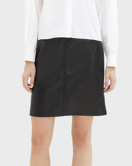 TOM TAILOR ΓΥΝΑΙΚΕΙΑ ΜΙΝΙ ΦΟΥΣΤΑ ΑΠΟ ΣΥΝΘΕΤΙΚΟ ΔΕΡΜΑ - 1039285