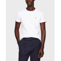 TOMMY HILFIGER ΑΝΔΡΙΚΟ T-SHIRT ΠΙΚΕ ΣΤΕΝΗ ΓΡΑΜΜΗ - MW0MW34439 - ΑΣΠΡΟ