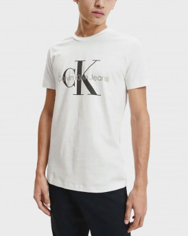 CALVIN KLEIN ΑΝΔΡΙΚΟ T-SHIRT ΣΤΕΝΗ ΓΡΑΜΜΗ - J30J320935 - ΑΣΠΡΟ