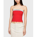 TOMMY JEANS WOMEN'S STRAPLESS TOP - DW0DW17889 - RED