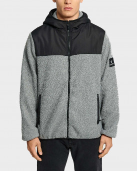 BLACKTOP FOUNDATION ΑΝΔΡΙΚΟ FLLEECE TZAKET ΧΑΛΑΡΗ ΓΡΑΜΜΗ - BUNNY HOP - ΓΚΡΙ