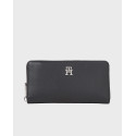 TOMMY HILFIGER ESSENTIAL TH MONOGRAM WOMEN'S WALLET - AW0AW16093 - BLACK