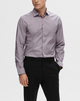 SELECTED ΑΝΔΡΙΚΟ ΠΟΥΚΑΜΙΣΟ ΣΤΕΝΗ ΓΡΑΜΜΗ - 16058640 - ΜΠΟΡΝΤΩ