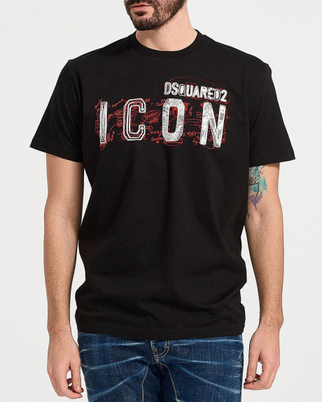  DSQUARED2 ΑΝΔΡΙΚΗ ΜΠΛΟΥΖΑ ICON SCRIBBLE - S79GC0084S23009