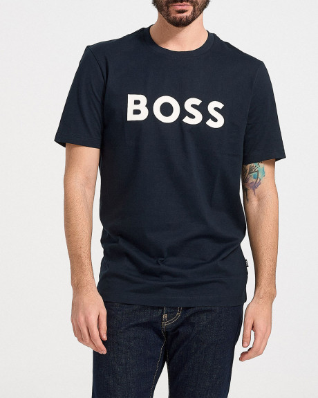 BOSS ΑΝΔΡΙΚΟ T-SHIRT ΚΑΝΟΝΙΚΗ ΓΡΑΜΜΗ 100% ΒΑΜΒΑΚΙ - 50495742 