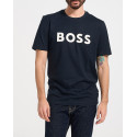 BOSS ΑΝΔΡΙΚΟ T-SHIRT ΚΑΝΟΝΙΚΗ ΓΡΑΜΜΗ 100% ΒΑΜΒΑΚΙ - 50495742  - ΜΠΛΕ