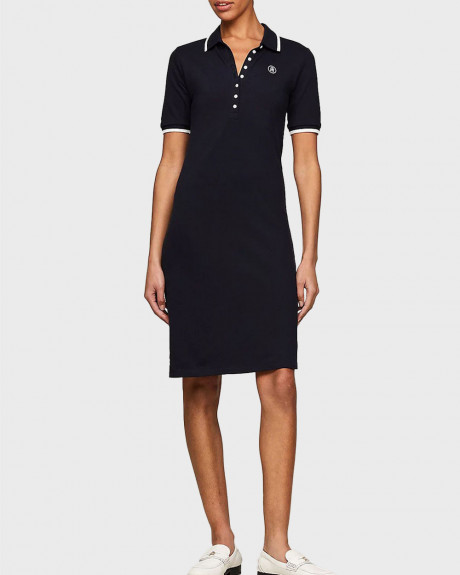 TOMMY HILFIGER ΓΥΝΑΙΚΕΙΟ TH MONOGRAM ΠΟΛΟ ΦΟΡΕΜΑ MIDI - WW0WW41275