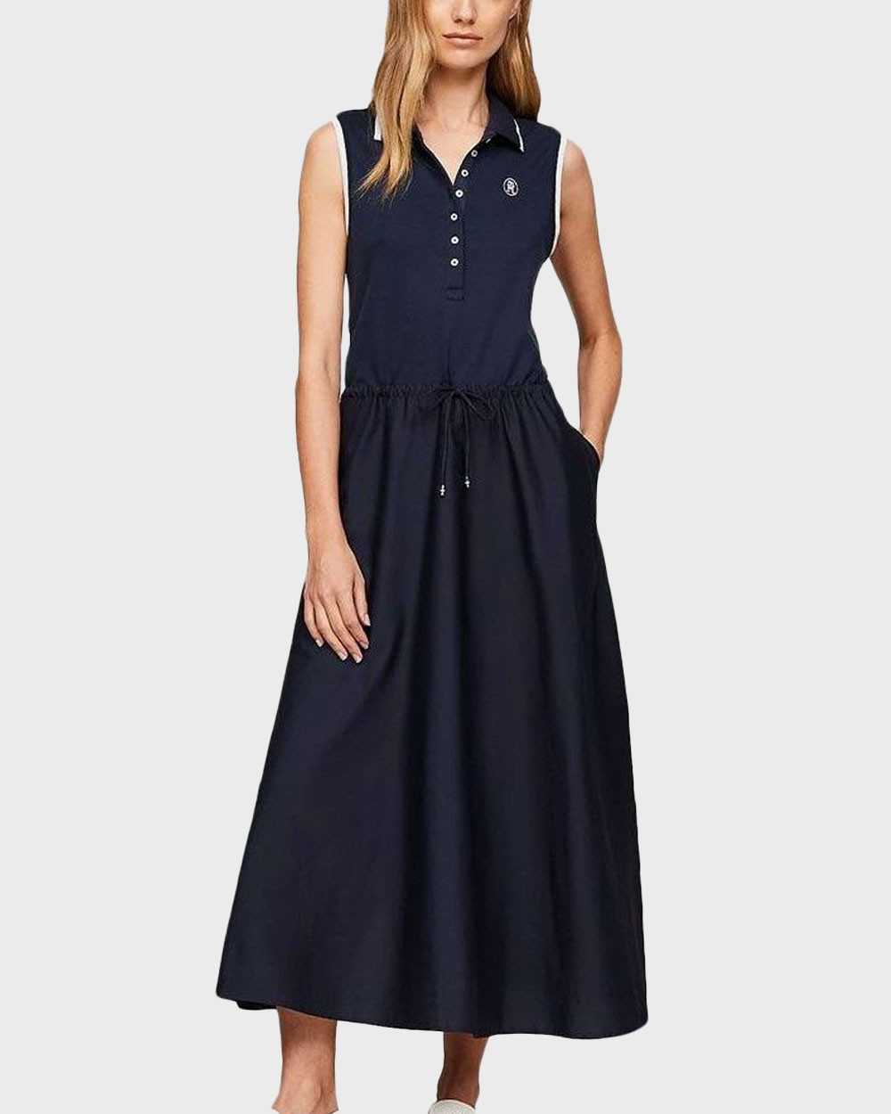 TOMMY HILFIGER WOMEN'S MIDI POLO DRESS - WW0WW41272 - sagiakos-stores.gr