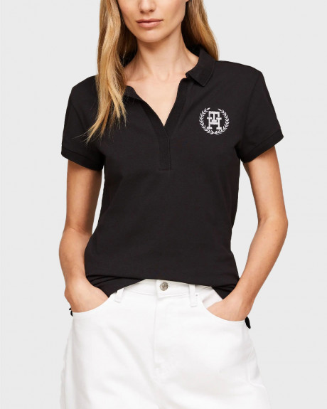 TOMMY HILFIGER ΓΥΝΑΙΚΕΙΑ ΠΟΛΟ ΜΠΛΟΥΖΑ Σε Κανονική Γραμμή Με Ανοιχτή Λαιμόκοψη- WW0WW41764