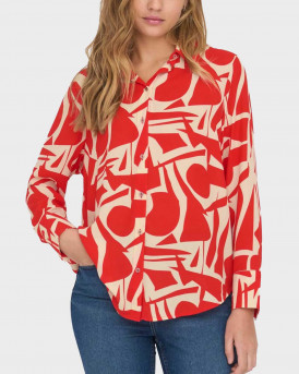 ONLY WOMEN'S SHIRT LOOSE FIT ONLHELENA LIFE - 15315460 - RED