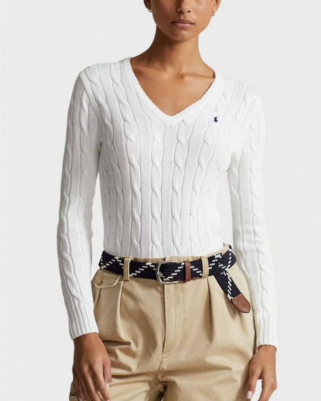 POLO RALPH LAUREN ΓΥΝΑΙΚΕΙΑ ΠΛΕΚΤΗ ΜΠΛΟΥΖΑ ΜΕ V ΛΑΙΜΟΚΟΨΗ - 211891641001