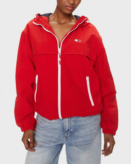 TOMMY JEANS WOMEN'S WINDPROOF HOODED JACKET - DW0DW17747