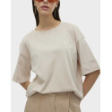VERO MODA WOMEN'S T-SHIRT LOOSE FIT 100% COTTON - 10301183 - ECRU