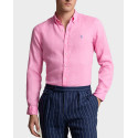 POLO RALPH LAUREN MEN'S SHIRT LINEN EMBROIDERED LOGO - 710794141022 - PINK