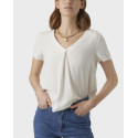 VERO MODA ΓΥΝΑΙΚΕΙΟ T-SHIRT ΜΕ V ΛΑΙΜΟΚΟΨΗ - 10285552 - ΑΣΠΡΟ