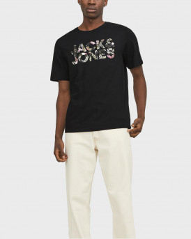JACK & JONES JJEJEFF MEN'S T-SHIRT - 12250683 - BLACK