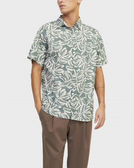 JACK & JONES JORLAFAYETTE MEN'S SHORT SLEEVE SHIRT - 12251023 - GREEN