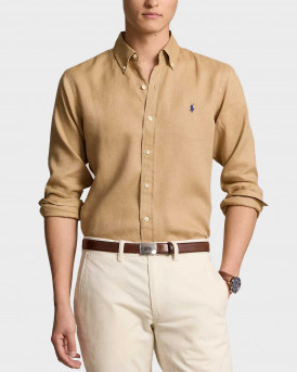 POLO RALPH LAUREN MEN'S SHIRT REGULAR FIT LINEN - 710794141011 - BEIGE
