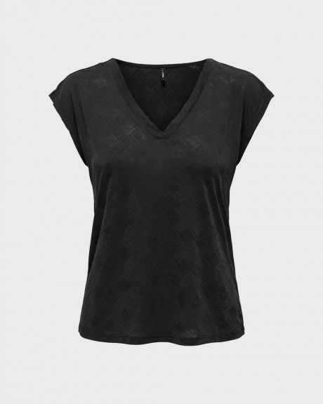 ONLY ΓΥΝΑΙΚΕΙΟ T-SHIRT V ΛΑΙΜΟΚΟΨΗ - 15319446