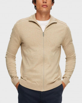 Selected Men's Knitted Cardigan - 16074688 - BEIGE
