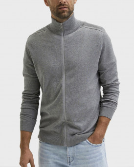 Selected Men's Knitted Cardigan - 16074688 - GREY