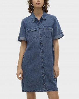 VERA MODA ΓΥΝΑΙΚΕΙO ΦΟΡΕΜΑ ΤΖΙΝ ΜΙΝΙ ΚΑΝΟΝΙΚΗ ΓΡΑΜΜΗ - 10309665 - ΜΠΛΕ