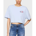 TOMMY JEANS ΓΥΝΑΙΚΕΙΟ OVERSIZED CROPPED T-SHIRT - DW0DW17832 - ΓΑΛΑΖΙΟ