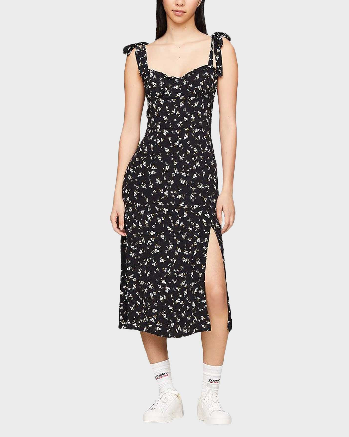 knee length dresses for ladies Tommy jeans  Tjw Rib Bodycon Midi Dress  campaign-outlet  Blue