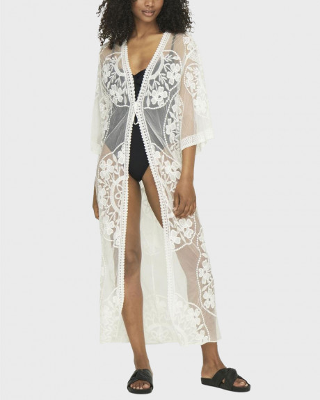 ONLY WOMEN'S  EMBROIDERED LACE KIMONO - 15297081