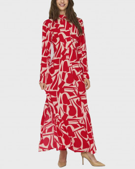 ONLY WOMEN'S MAXI SHIRT DRESS - 15315463 - RED