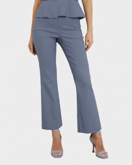 GUESS WOMEN'S PANTS FLARED GINGHAM CHECK - W4GB18WG492
